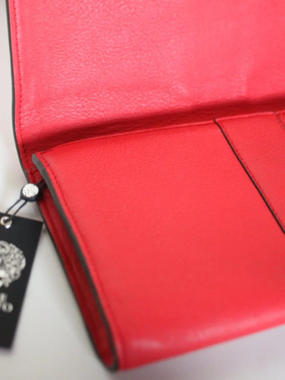 Vince Camuto Red Leather, Clutch/Dress Bag with Silver Hardware NWT